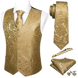 کراوات طلایی ابریشمی