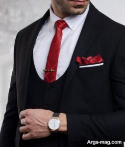 کراوات قرمز ابریشمی
